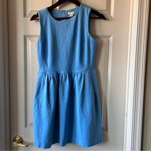 J.Crew Factory Sleeveless Blue Fit & Flare Cotton Dress Size Small